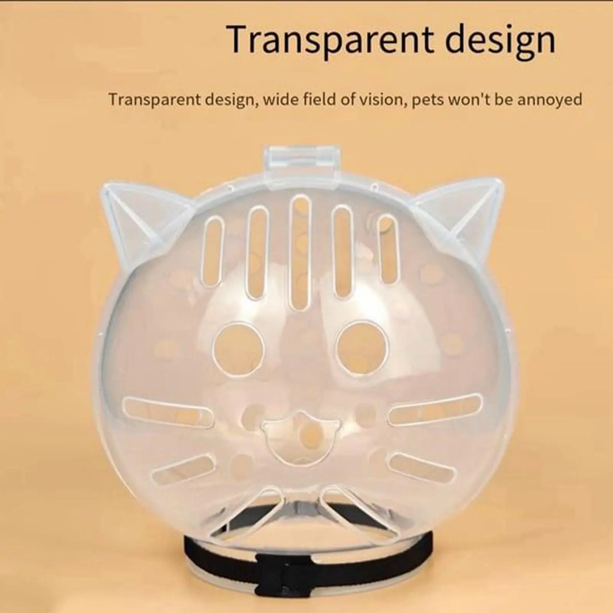 Transparent Cat Muzzle – Breathable Grooming Helmet