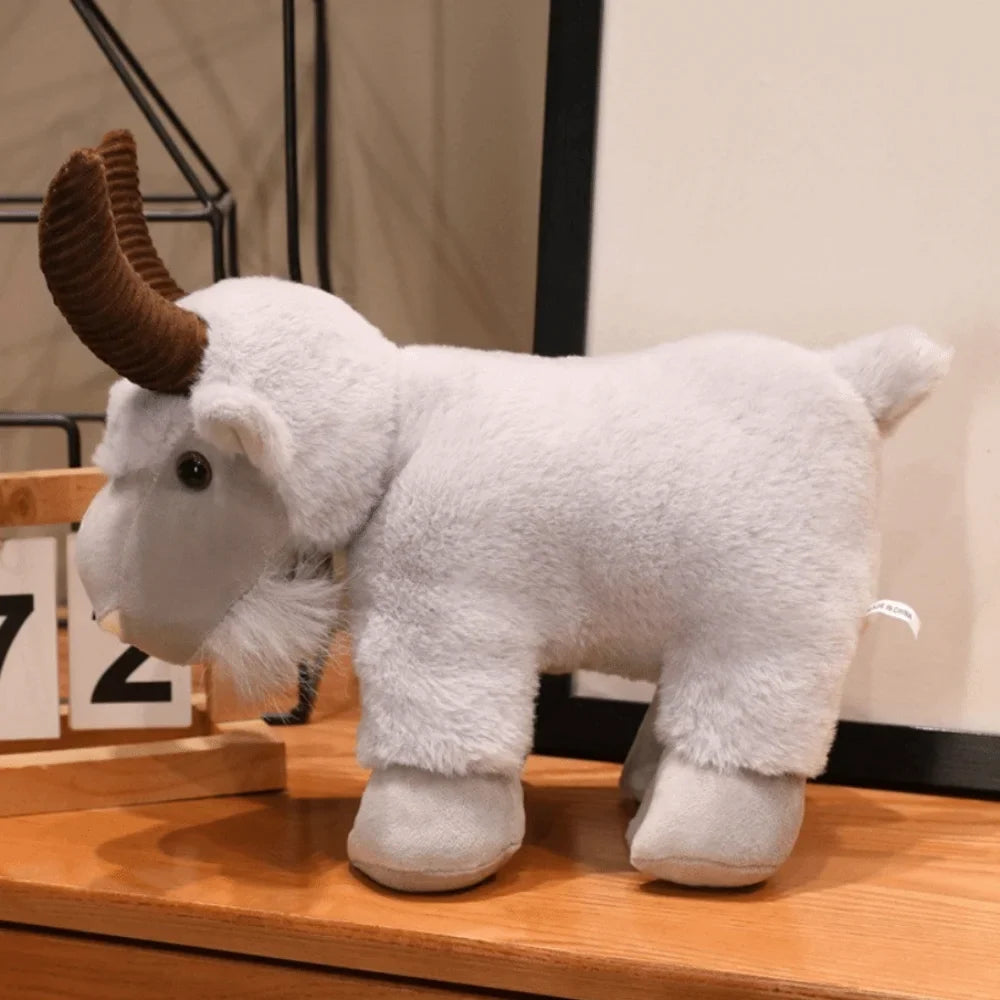 Realistic Big Horn Goat Plush Stuffed Animal Toy | 20cm & 26cm
