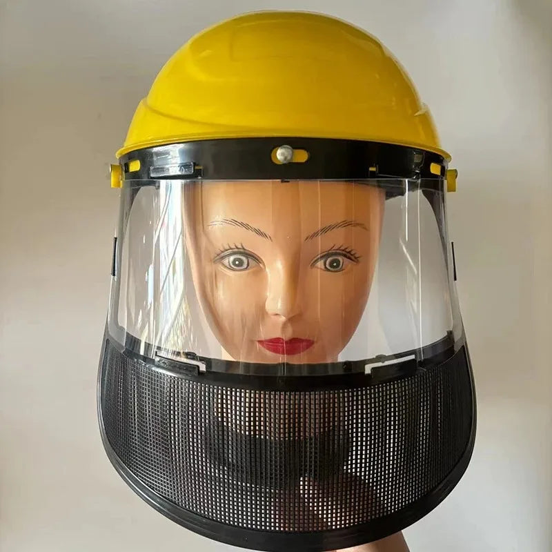 PVC Safety Helmet Full Face Mesh Mask – Forestry Brush Cutter