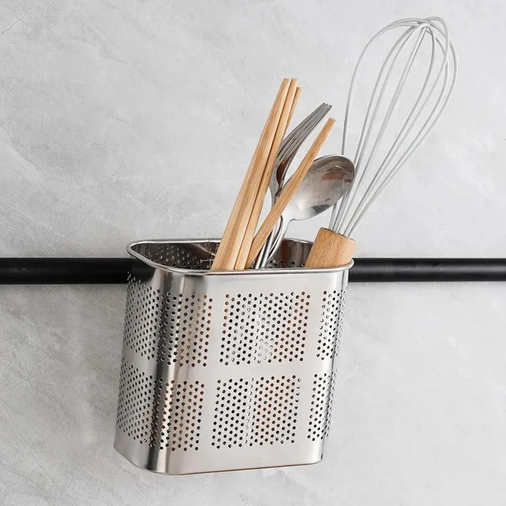 Stainless Steel Utensil Drying Basket & Chopstick Rack