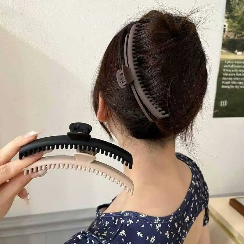 Matte Coffee Large Hair Claw Clip – Korean Shark Clamp