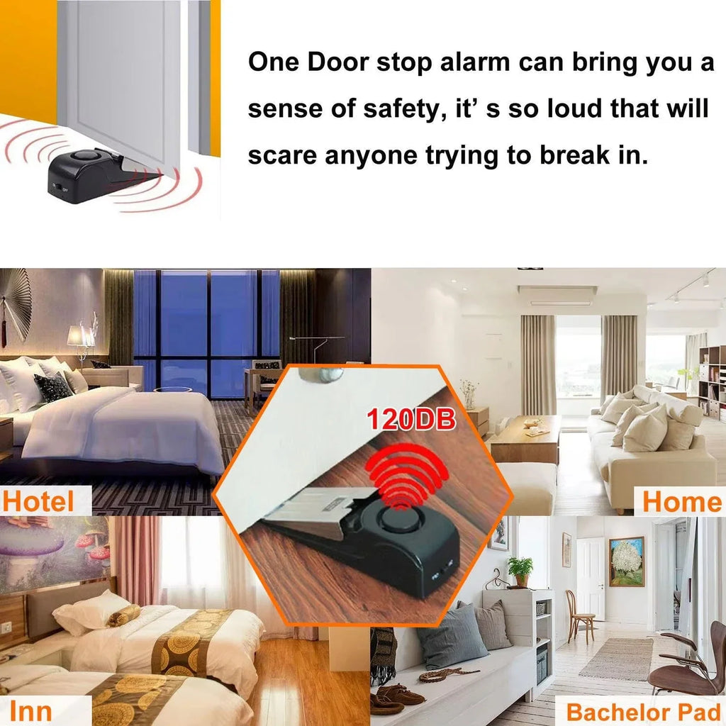 Wedge Door Stop Alarm – 120dB Portable Security Alert
