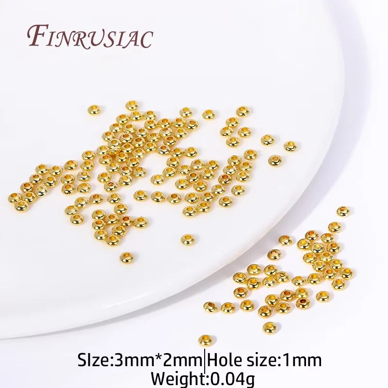 6mm 18K Gold Plated Brass Round Spacer Beads | DIY Jewelry