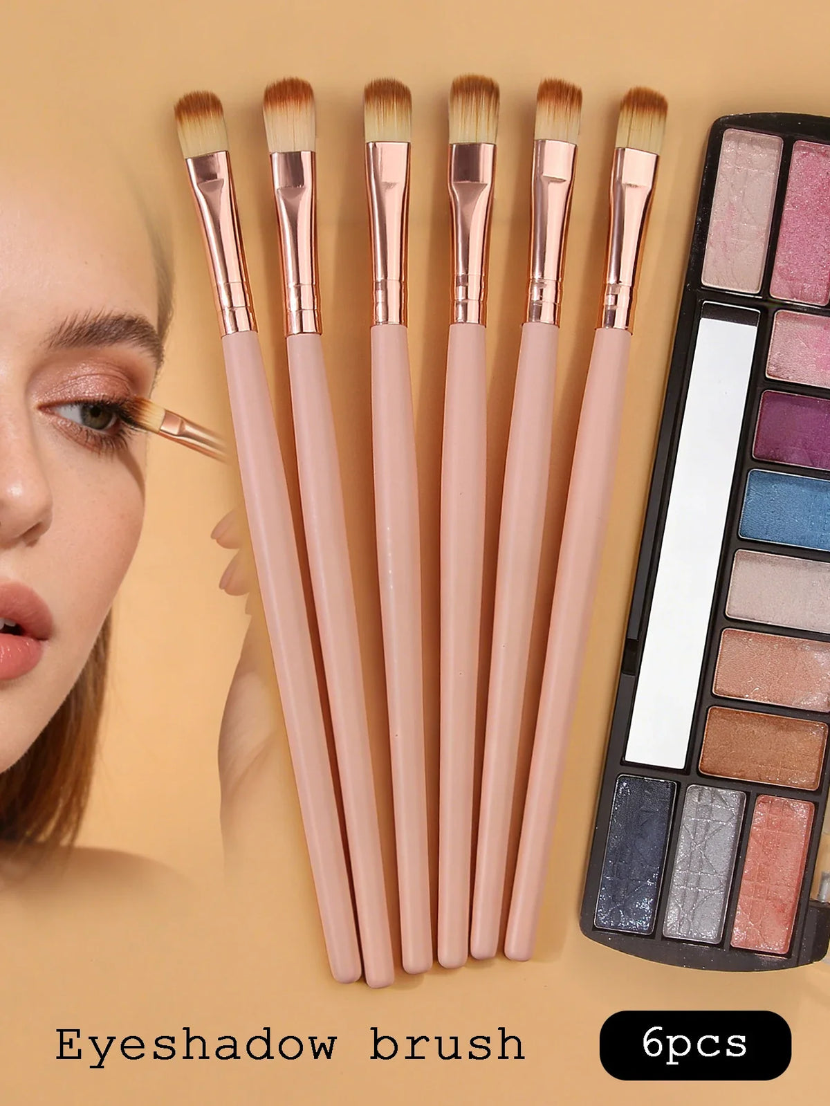 6-Piece Eye Makeup Brush Set – Eyeshadow, Smudge & Concealer