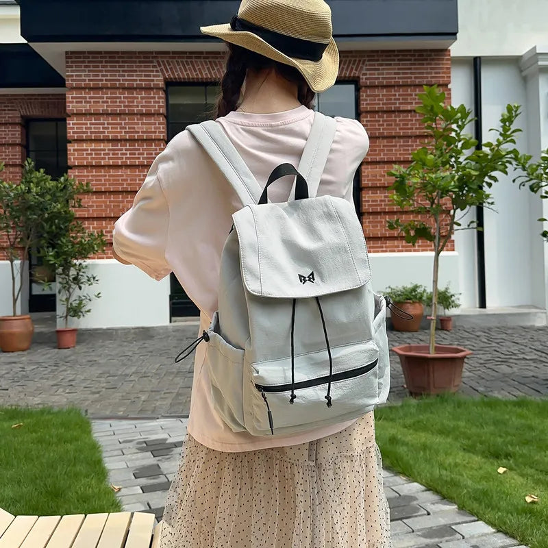 Minimalist Women's Canvas Backpack – Large Capacity Travel Bag