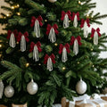 12pcs Velvet Christmas Bows Gold Twist Ties & Pearl Tassel Décor