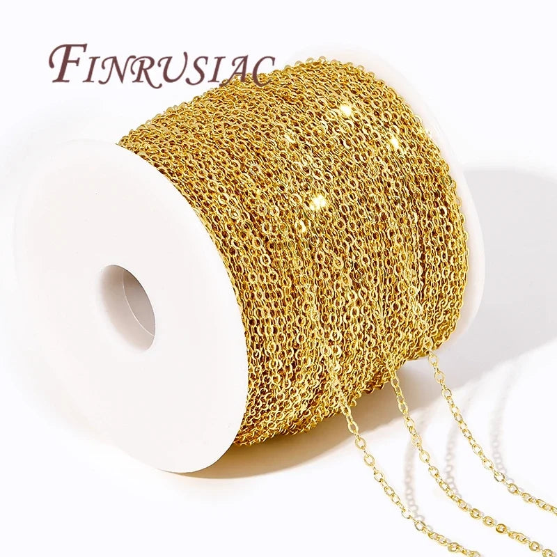 18K Gold Plated Flat O Chain 1.5mm – DIY Jewelry Making