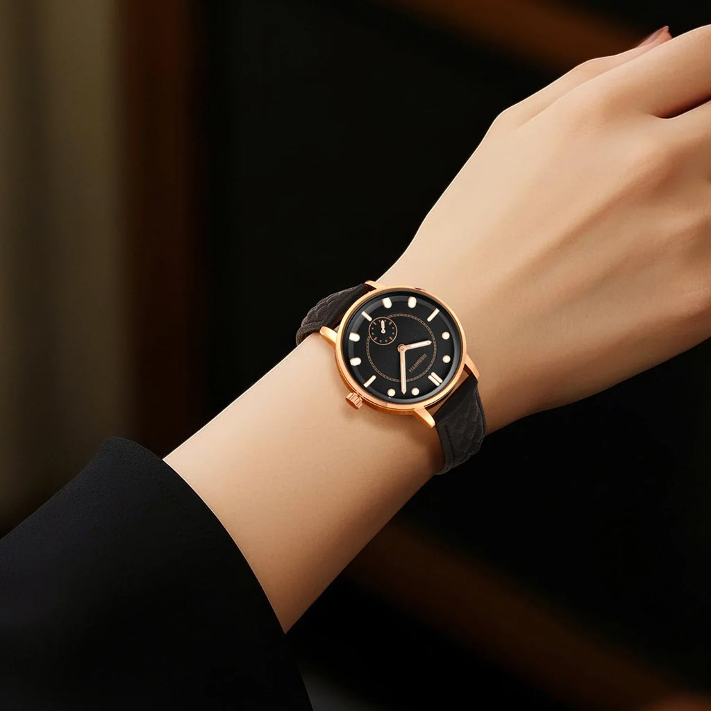 REBIRTH Retro Quartz Wristwatch Leather Band | Minimalist Dial
