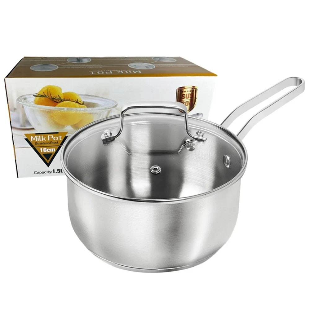 Punana 304 Stainless Steel Saucepan 1QT with Glass Strainer Lid