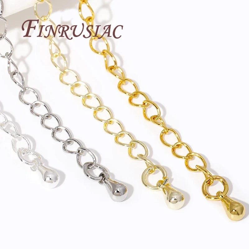 18K Gold Plated Extension Tail Chains with Lobster Clasps | DIY