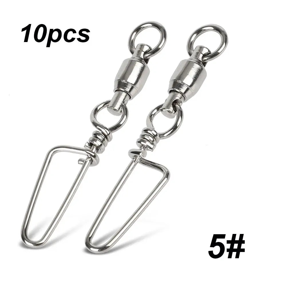 Stainless Steel Ball Bearing Swivel Fishing Snap Connector 0–8#