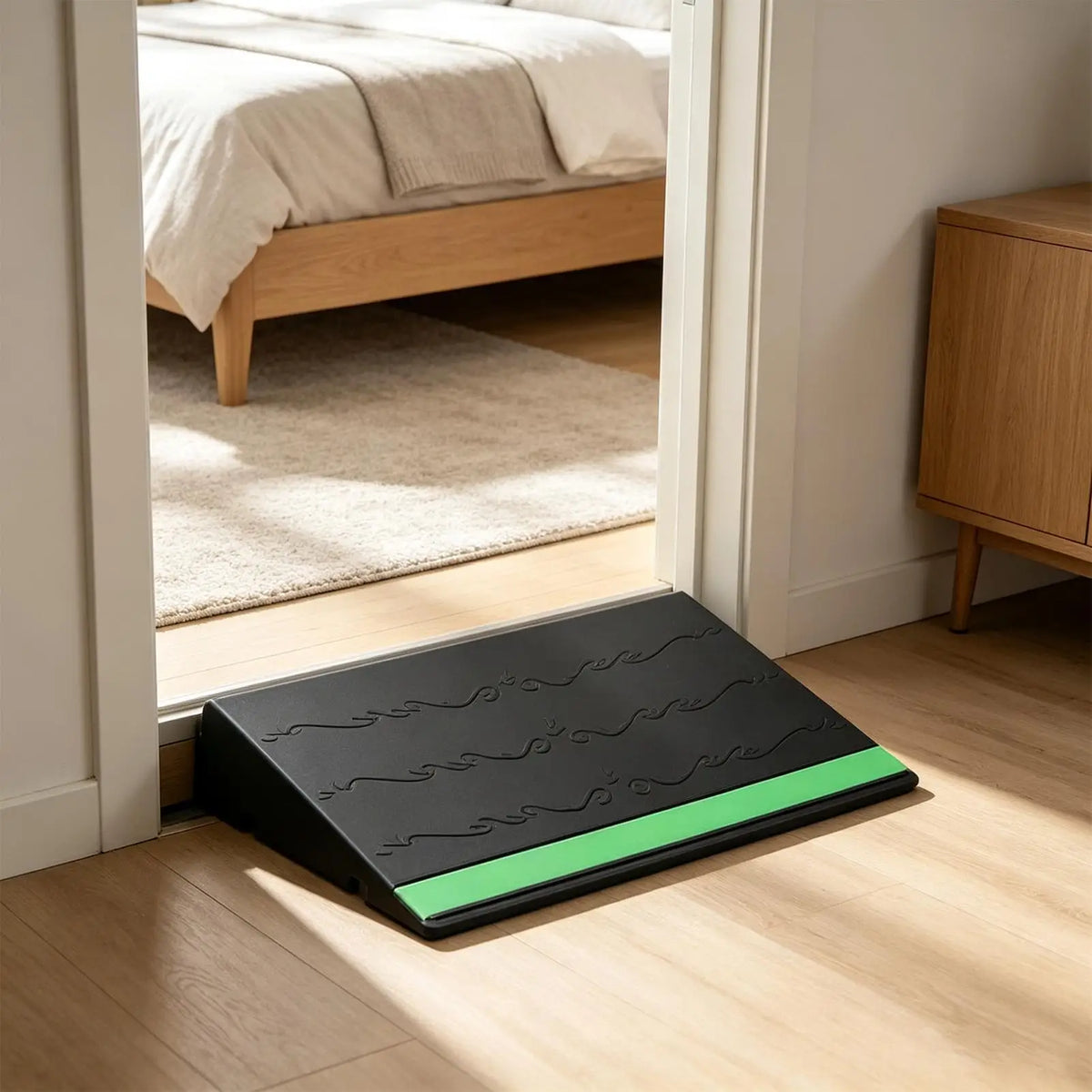 Door Threshold Ramp – Glow Strip Anti-Slip 3-Height Adjustable