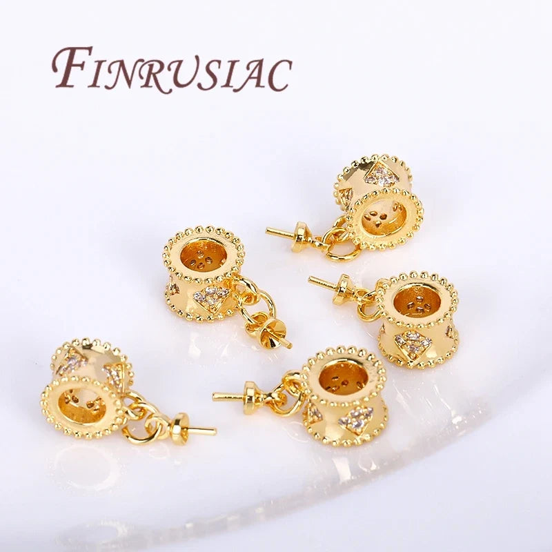 18K Gold Plated Pearl Pendant Charm – DIY Jewelry Supplies