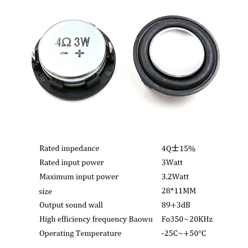 Mini Neodymium Speaker 20/24/28mm 4Ohm 3W Full Range DIY