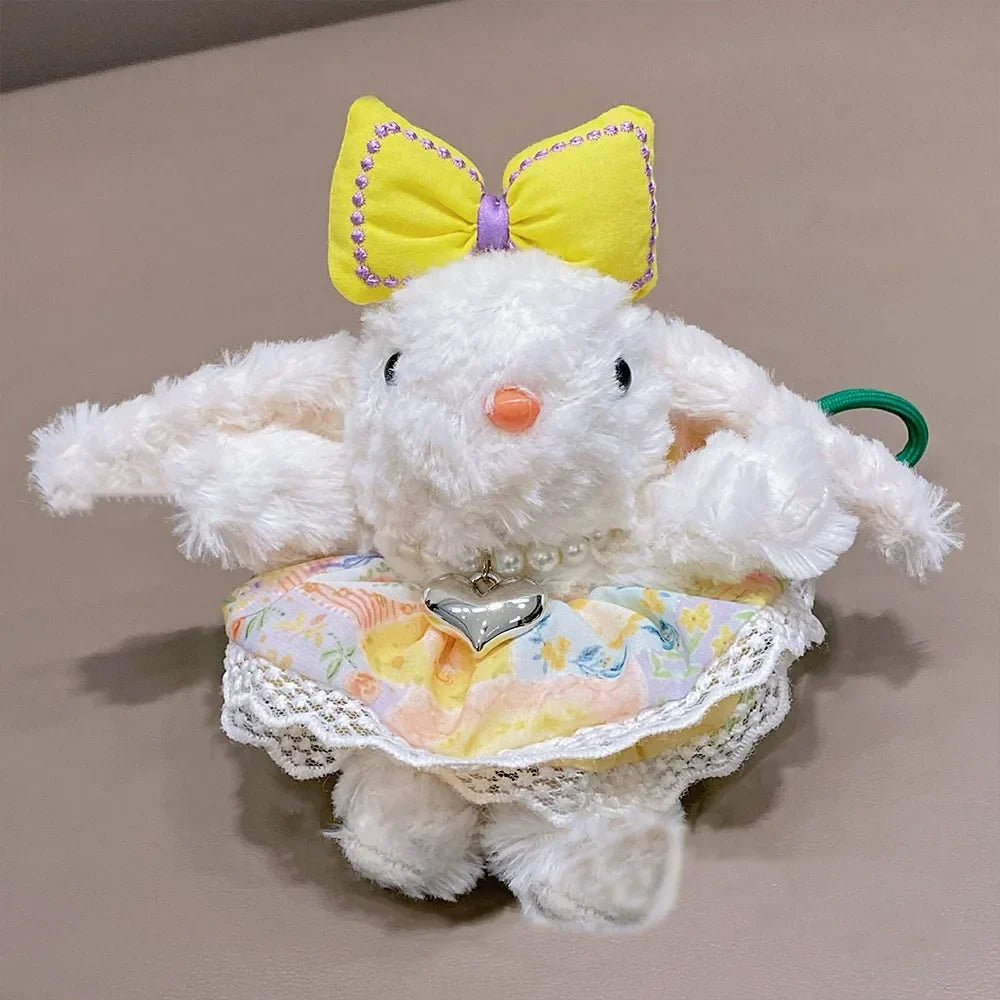 Plush Lop Ear Rabbit Doll Pendant | Bowknot Stuffed Bunny Charm
