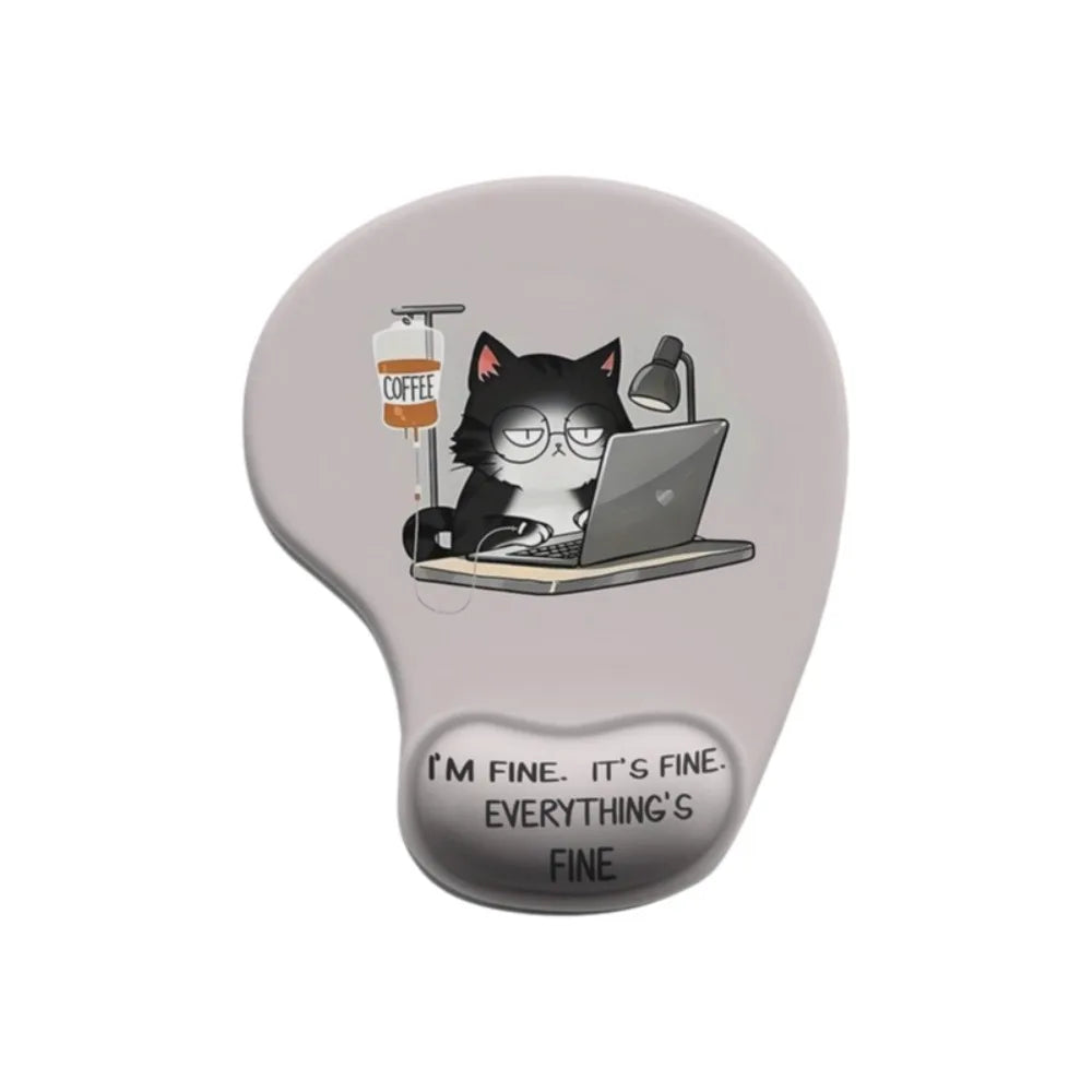 Cartoon Animal Mouse Pad with Non-Slip Ergonomic Wrist Rest