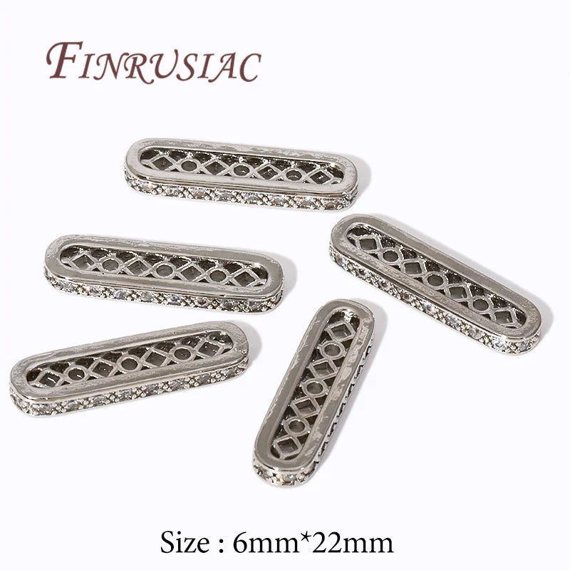 18K Gold Plated Zircon Flat Spacer Bars – DIY Jewelry Findings