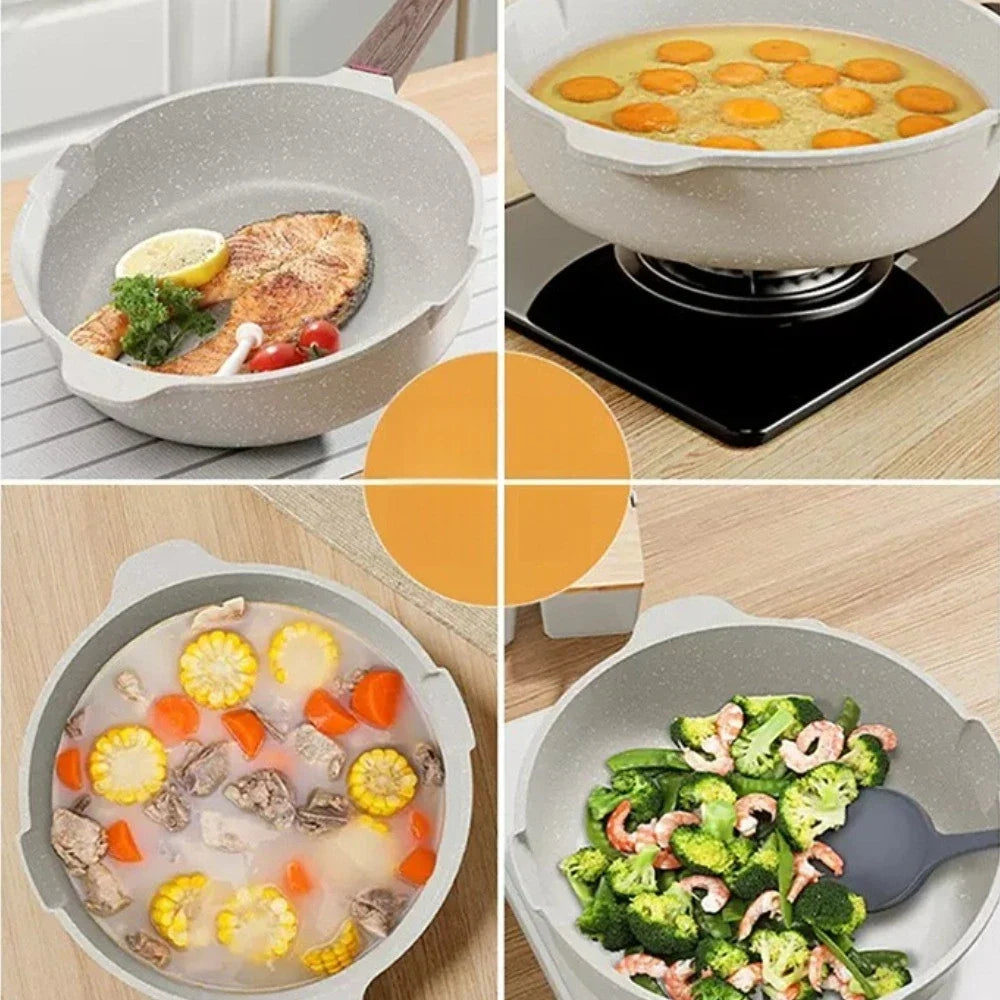 FEB.WIND Nonstick Frying Pan with Lid – Gas & Induction Ready