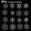 5PCS Transparent Plastic Christmas Snowflake Ornaments | Indoor & Outdoor
