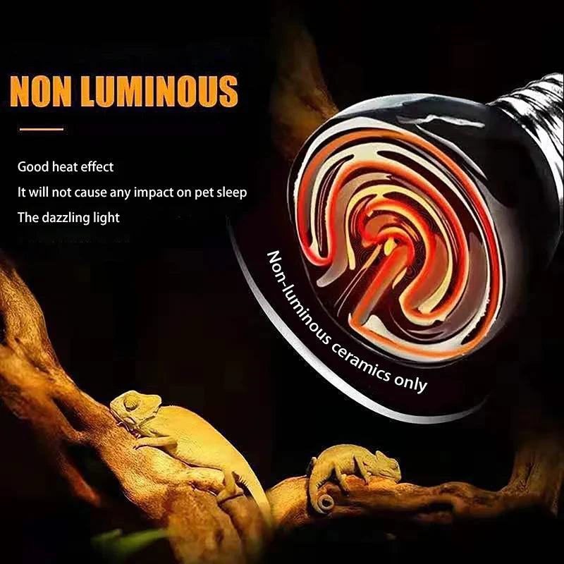 Far Infrared Ceramic Heating Lamp E27 Reptile Pet Warmer 20-80W