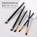 5-Piece Professional Eyeshadow Brush Set – Black Gold Handle