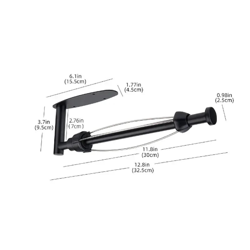 Wall Mount Paper Towel Holder – One-Hand Damping, Matte Black