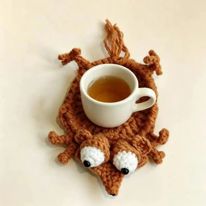 Handmade Animal Crochet Coaster & Desktop Storage Tray
