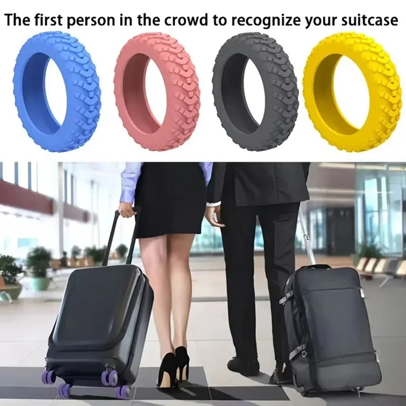 8-Piece Silicone Luggage Wheel Covers – Quiet Caster Protectors