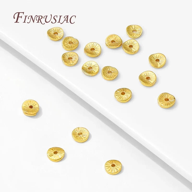 6mm 18K Gold Plated Brass Round Spacer Beads | DIY Jewelry
