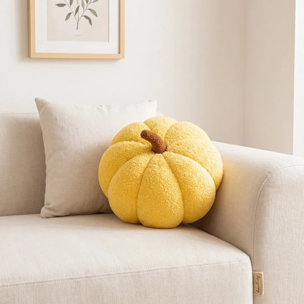 Plush Pumpkin Pillow 7.87" – Stuffed Colorful Halloween Décor