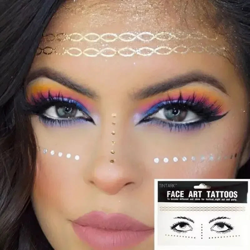 Face Diamond Temporary Tattoo Stickers – Waterproof Party Gems