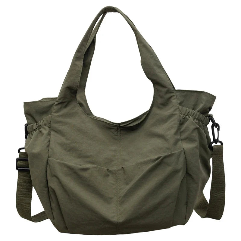 Korean Canvas Drawstring Bucket Bag – Retro Crossbody for Women