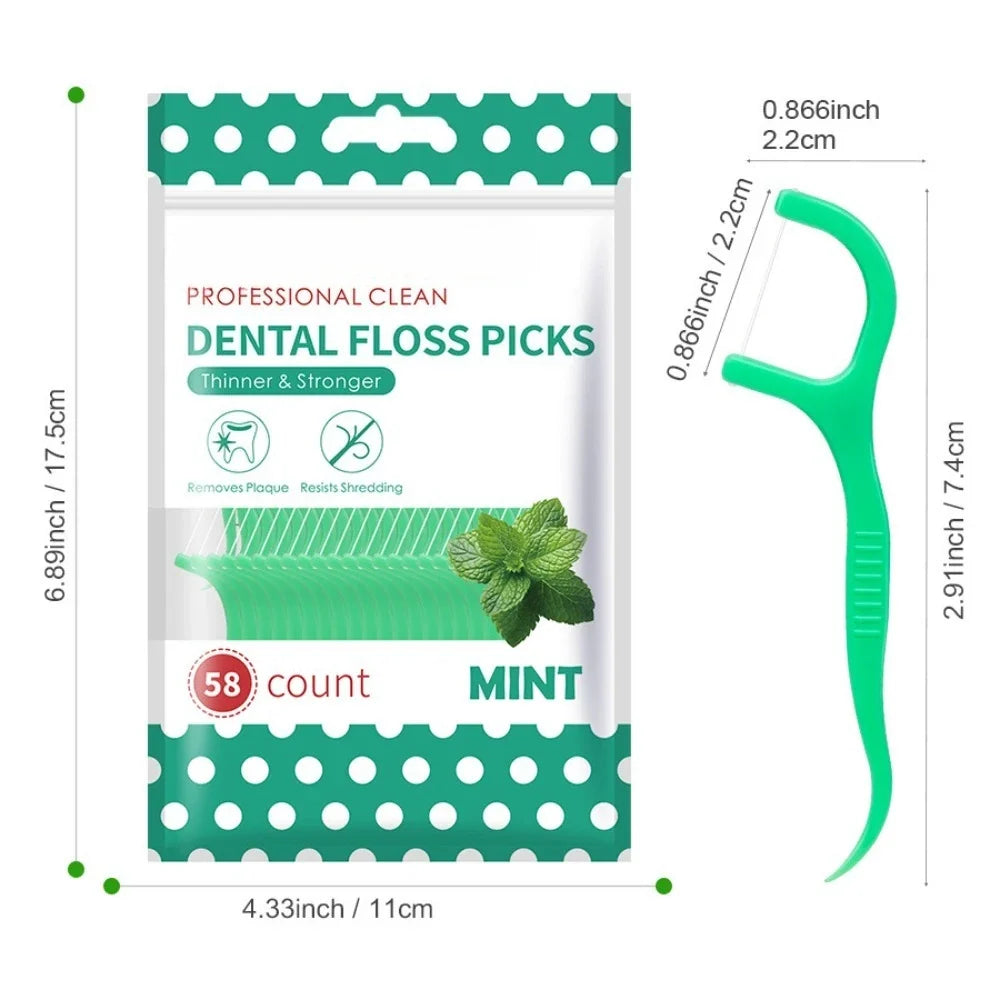 Mint Dental Floss Picks – Ultrafine Portable Flossing Sticks