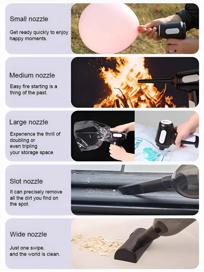 Portable Wireless Handheld Vacuum – USB Rechargeable Mini Cleaner