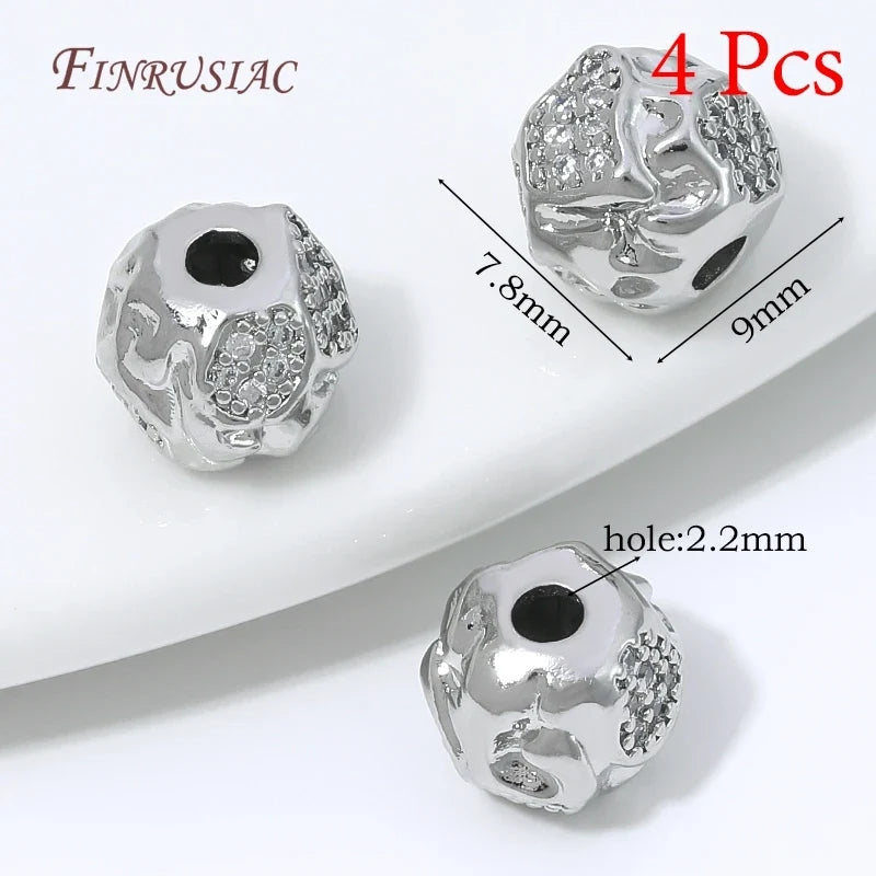 18K Gold Plated Zircon Spacer Beads – Brass DIY Jewelry Findings
