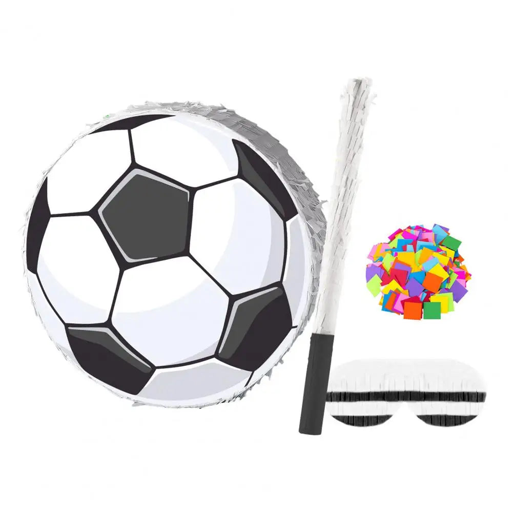 Soccer Ball Piñata Set with Stick, Blindfold & Confetti