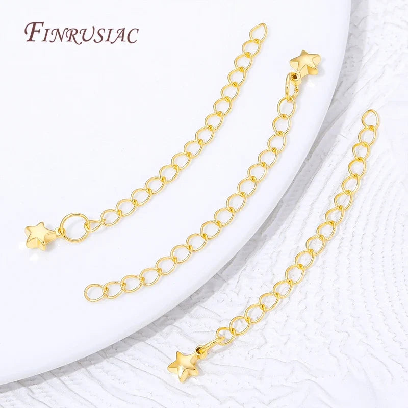 18K Gold Plated Star Chain Extender – Oval Cable Extension