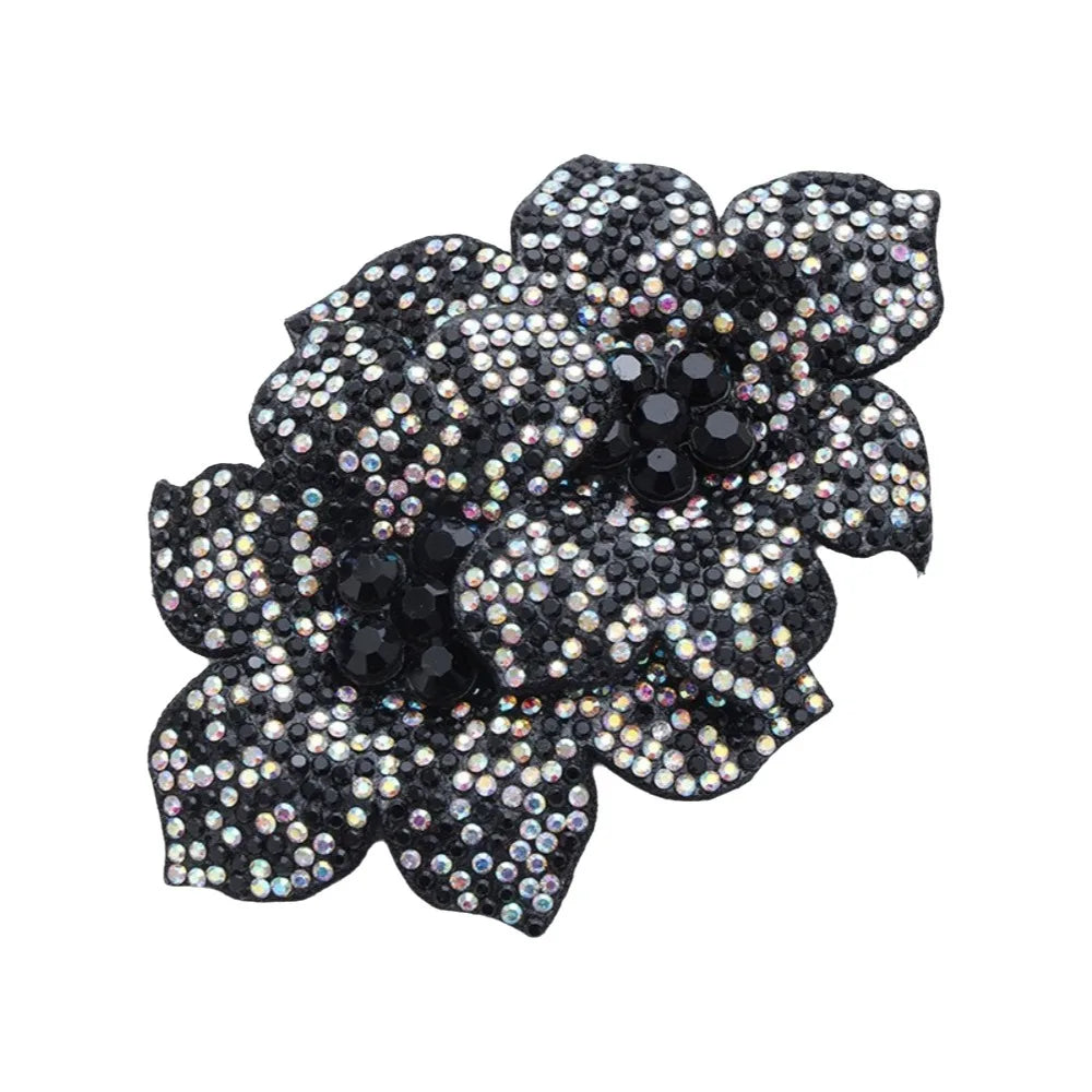3D Rhinestone Rose Patch – Sparkling DIY Flower Appliqué