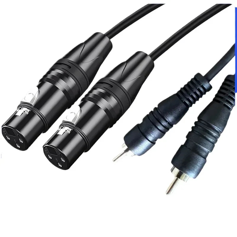 Dual XLR Female to Dual RCA Male Audio Cable | Mixer & Amp