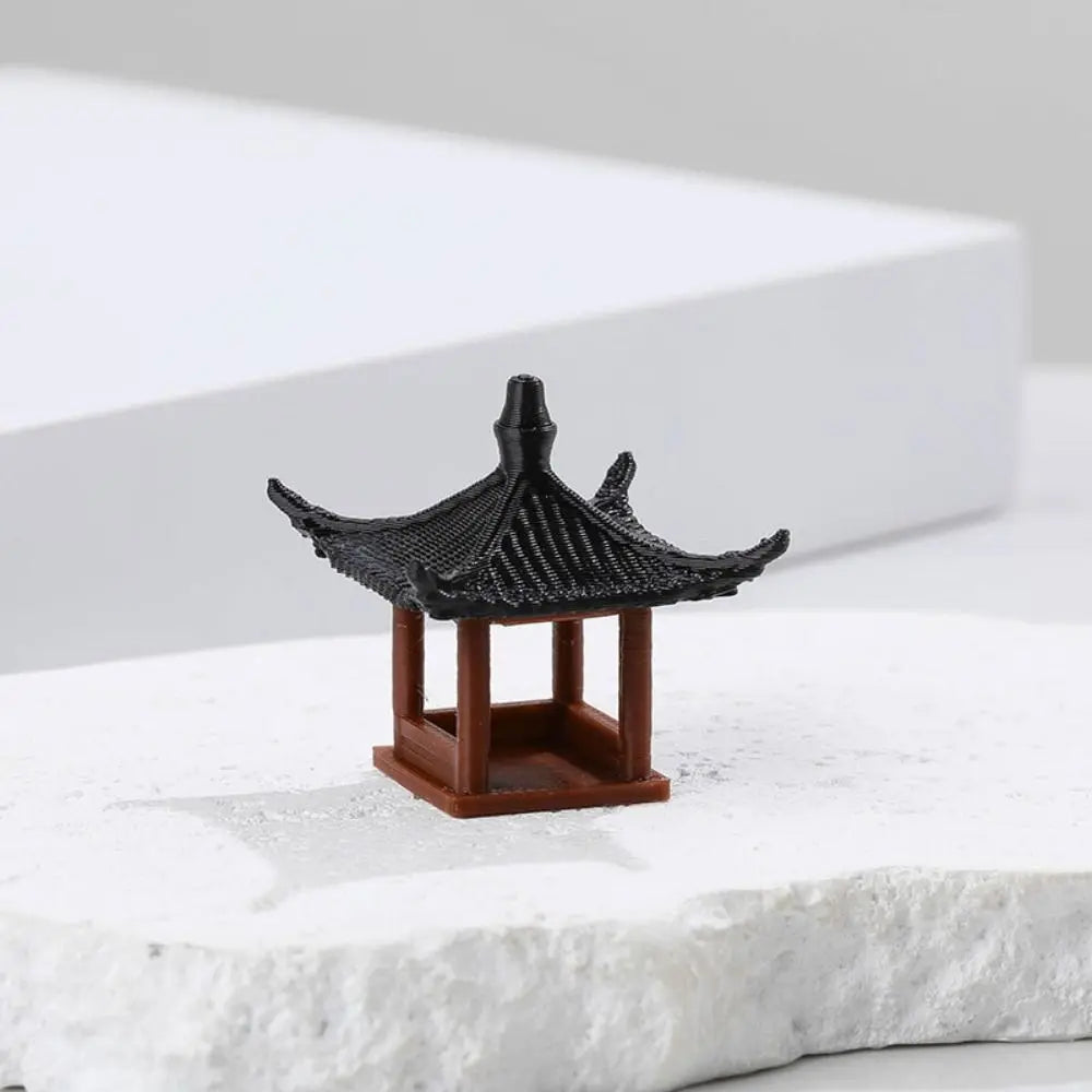 Miniature Hexagonal Pagoda Figurine – Micro Landscape Decor