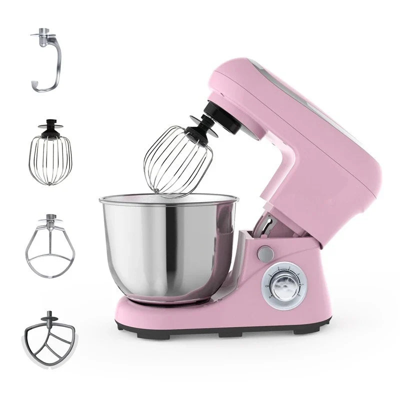 Pink Stand Mixer – Dough Kneading, Egg Beating & Whipping
