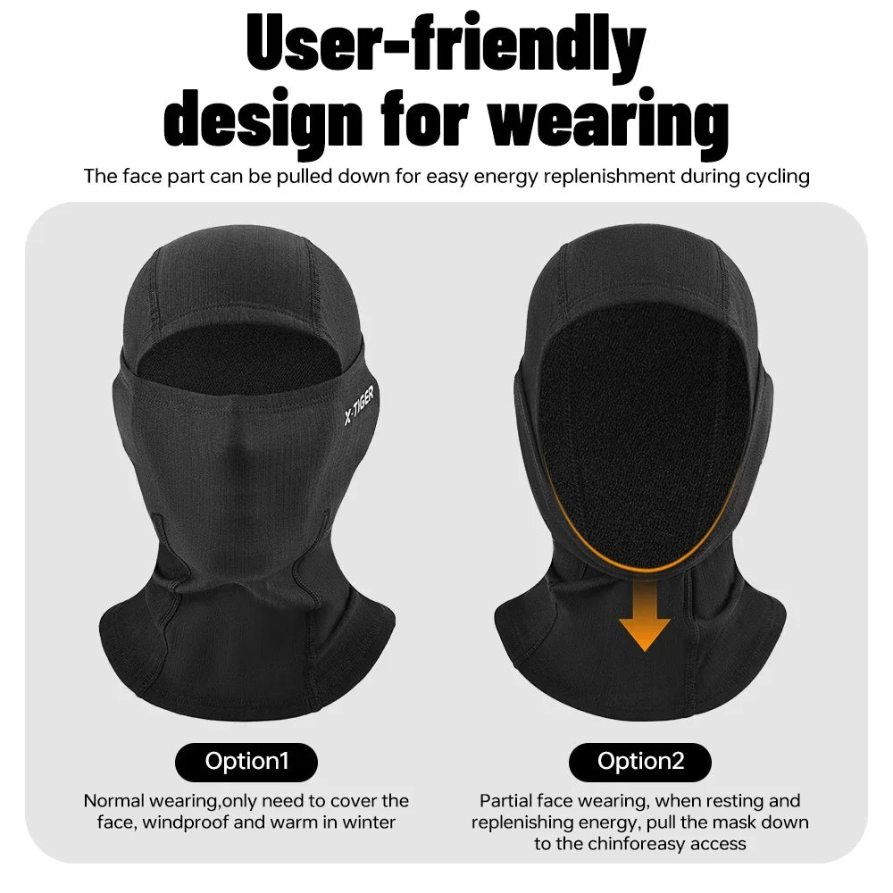 X-TIGER Winter Cycling Balaclava – Full Face Fleece Ski Mask