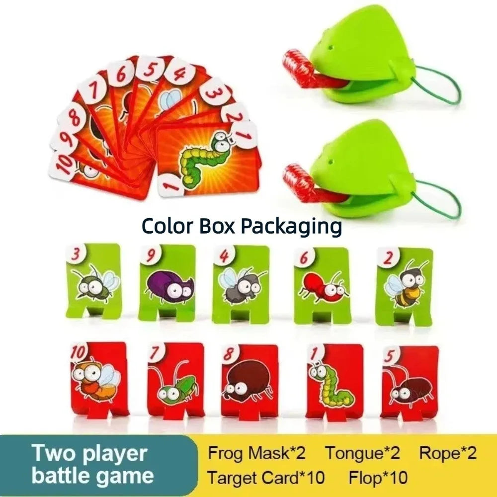 Funny Frog Mask Tongue Game with Cards – Party Fun for All