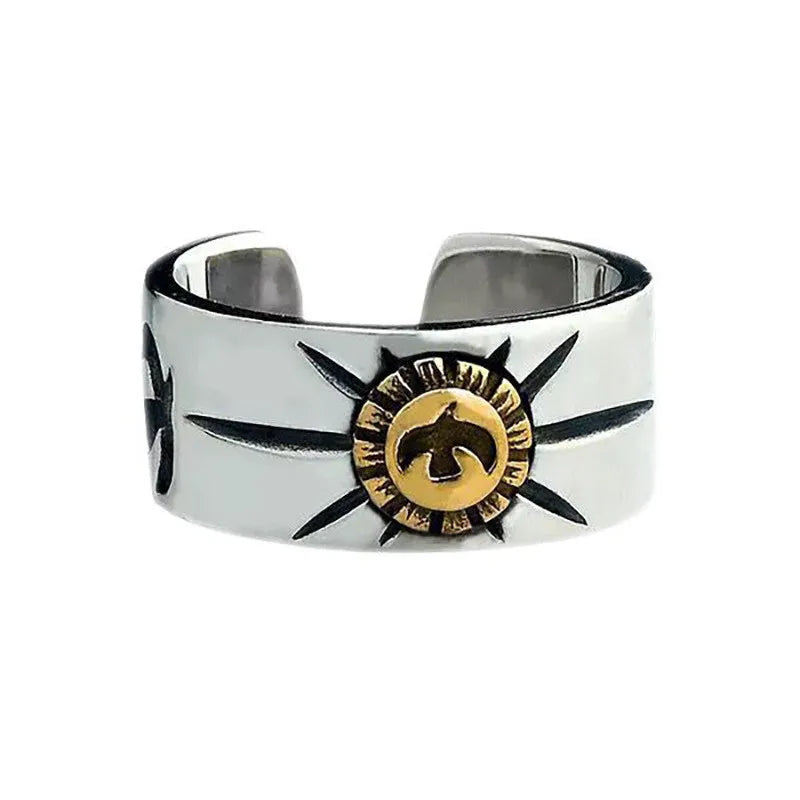 Vintage Punk Adjustable Ring – Eagle Tiger Snake Charm