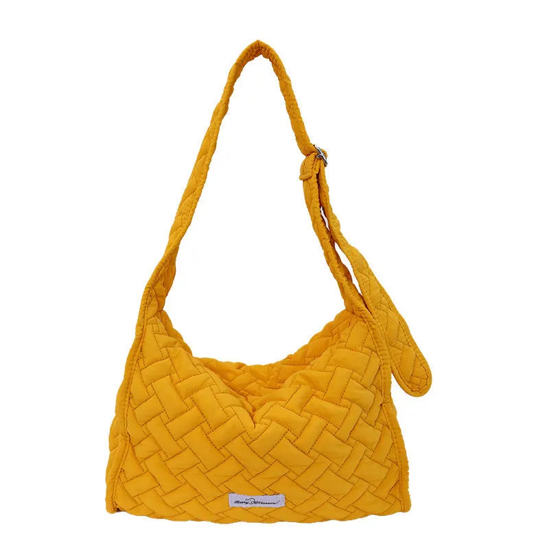 Korean Woven Women's Large Tote Shoulder & Crossbody Bag
