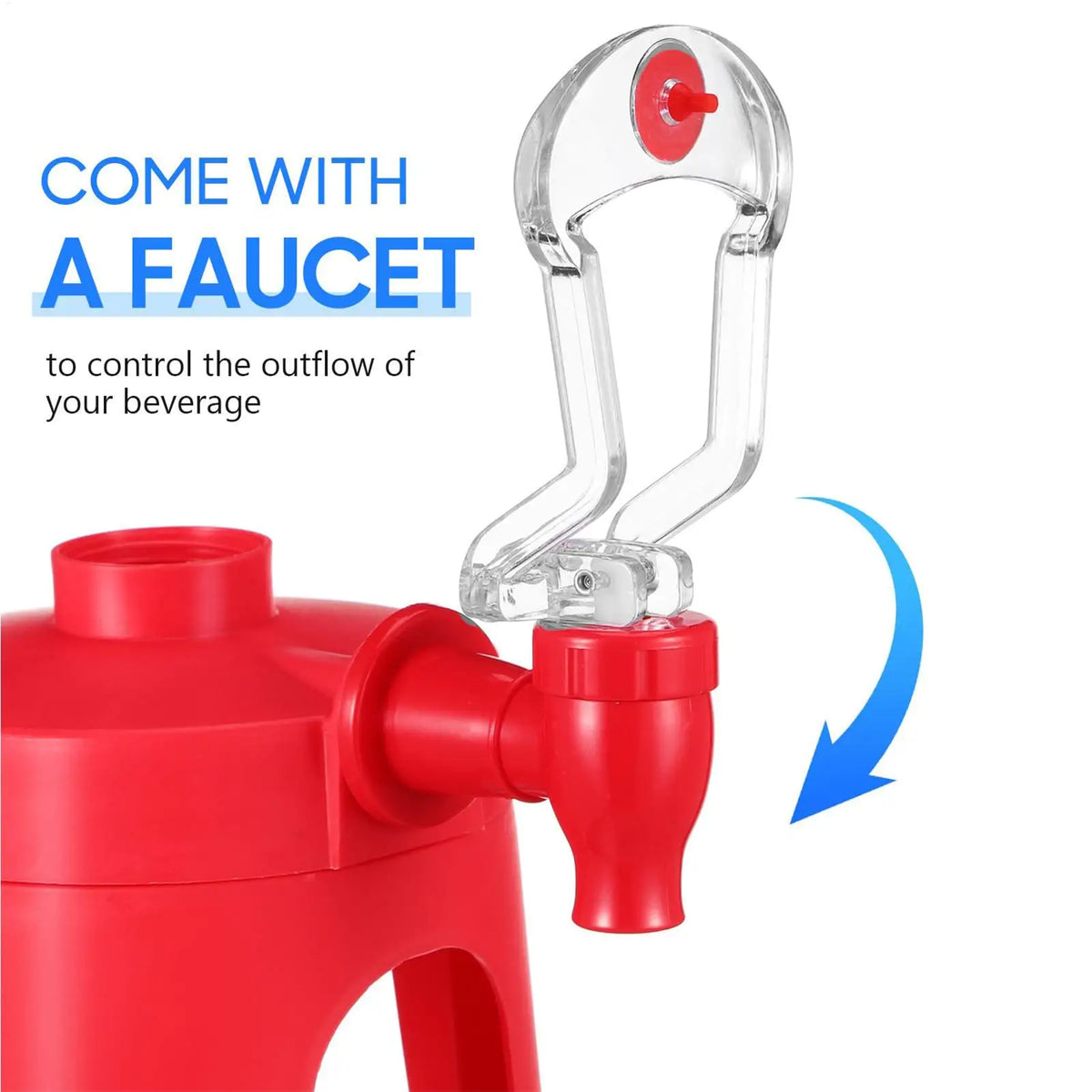 Hand-Press Inverted Soda Dispenser for Parties | Carbonated