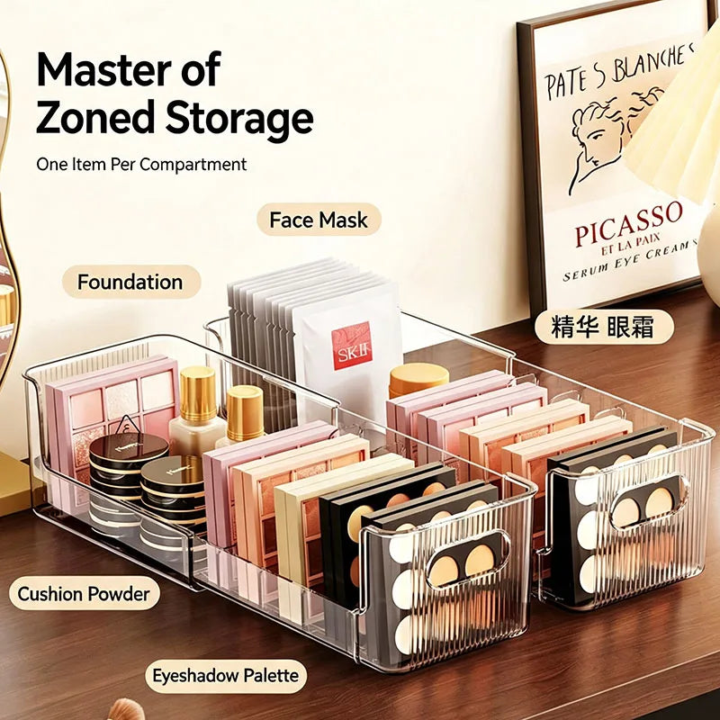 Telescopic Makeup Organizer Box with Removable Dividers