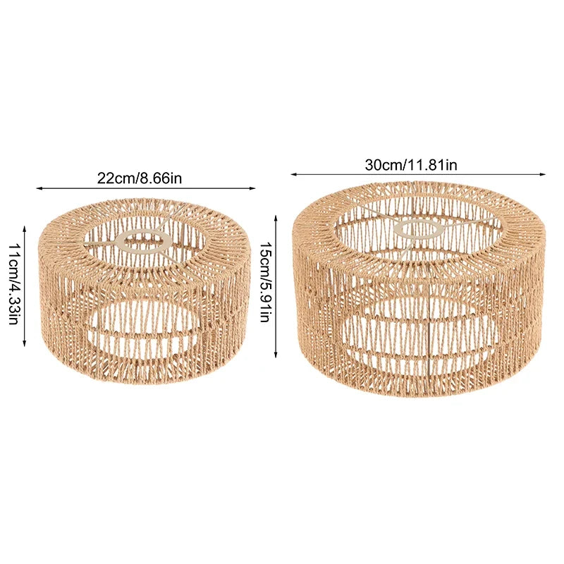 Paper Rope Woven Pendant Lampshade – Boho Chandelier Shade