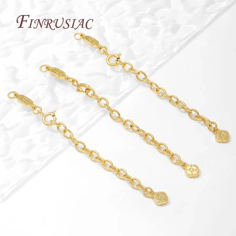 18K Gold Plated Extension Chains with Clasps – DIY Jewelry
