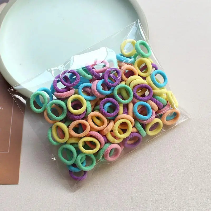 200PCS Colorful Nylon Elastic Hair Ties for Girls | Ponytail Bands